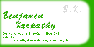 benjamin karpathy business card